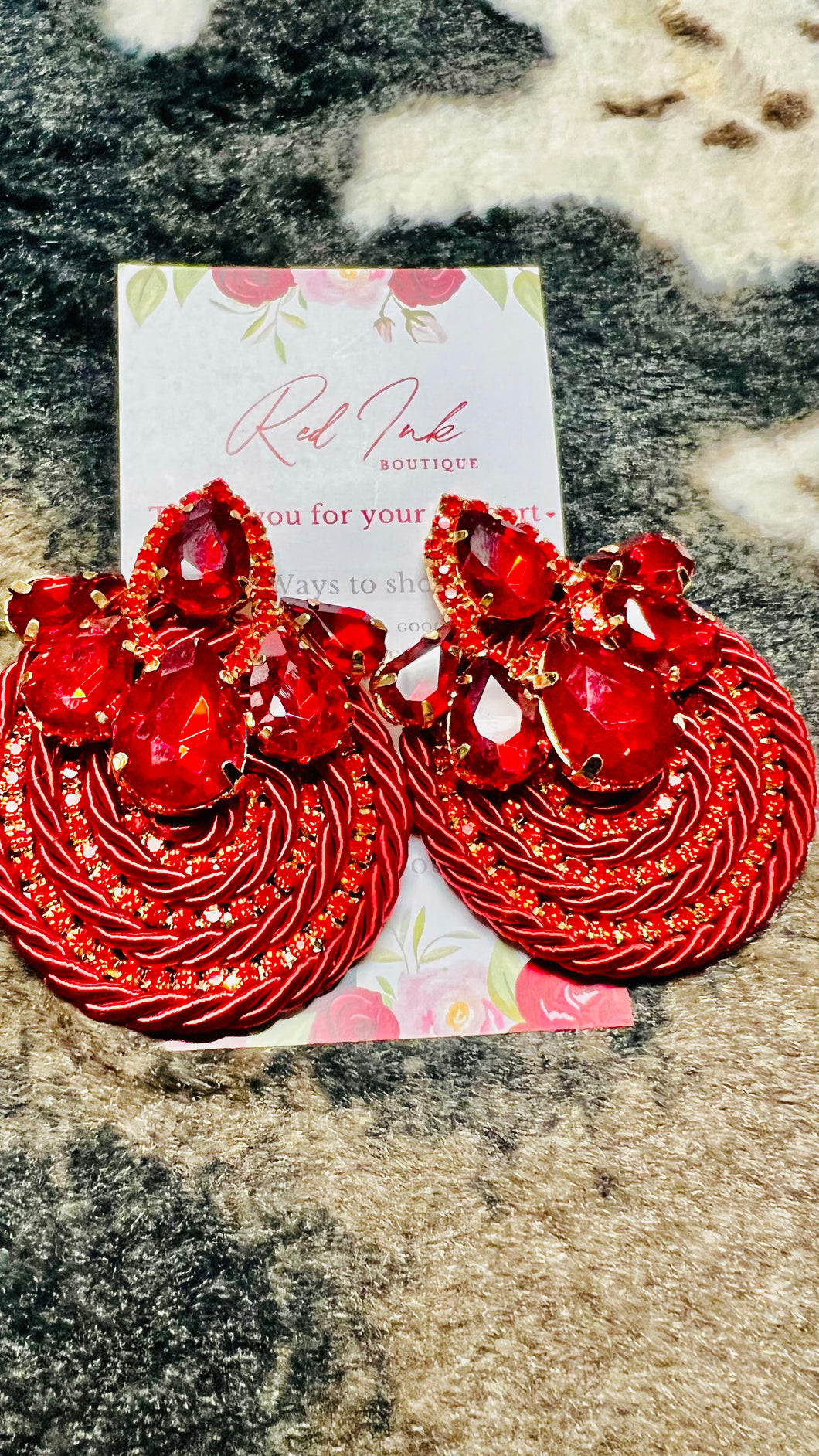 Red Rouge Circle Earrings